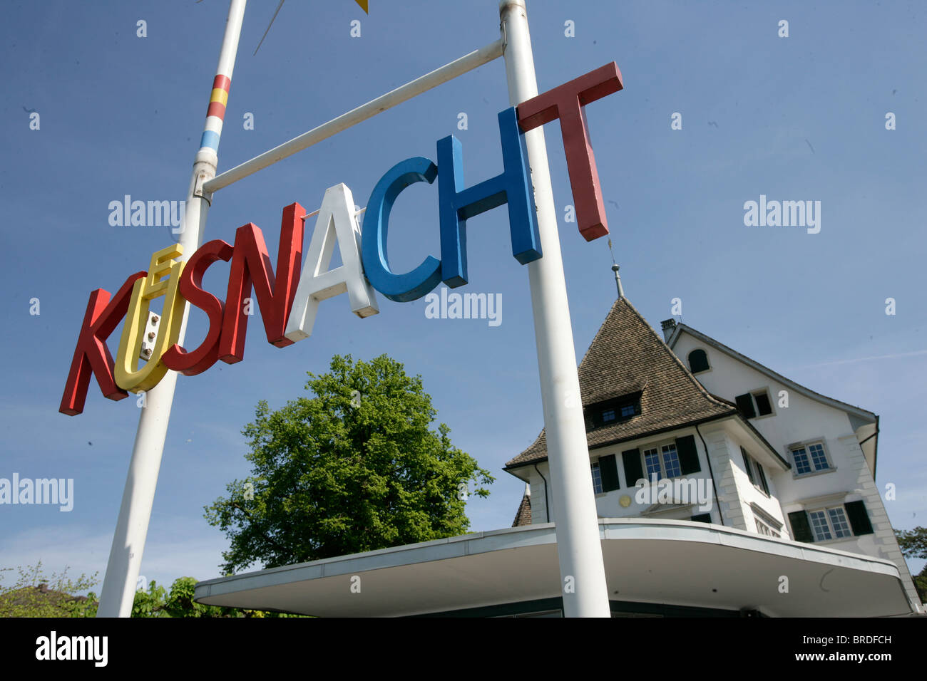 Kusnacht, a municipality in the district of Meilen, in the canton of Zurich, Switzerland, Europe. It stands on Lake Zurich. Stock Photo