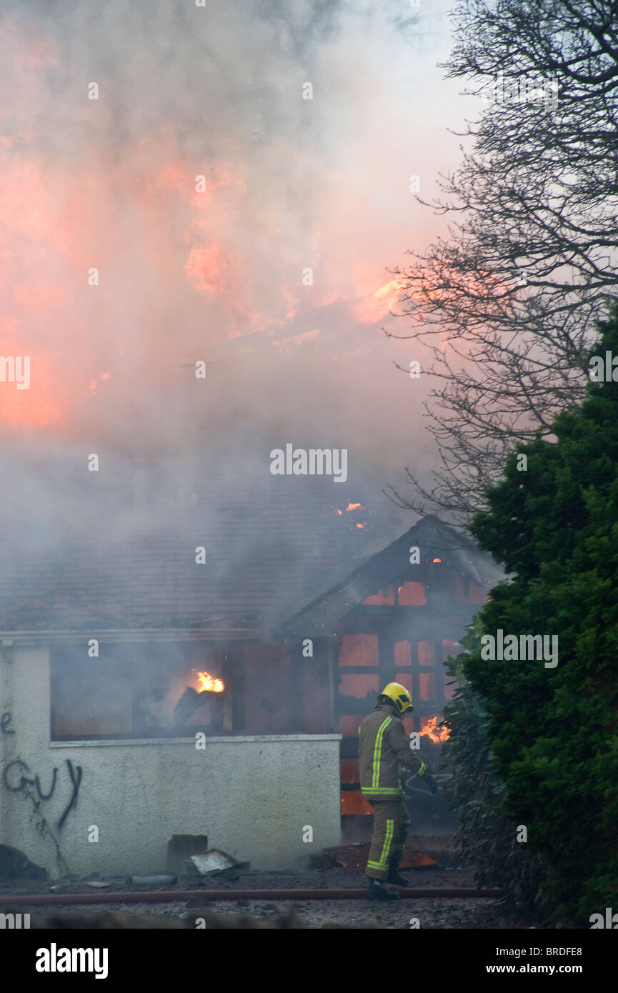 Fire in an empty house, Newton Mearns, Glasgow Stock Photo Alamy