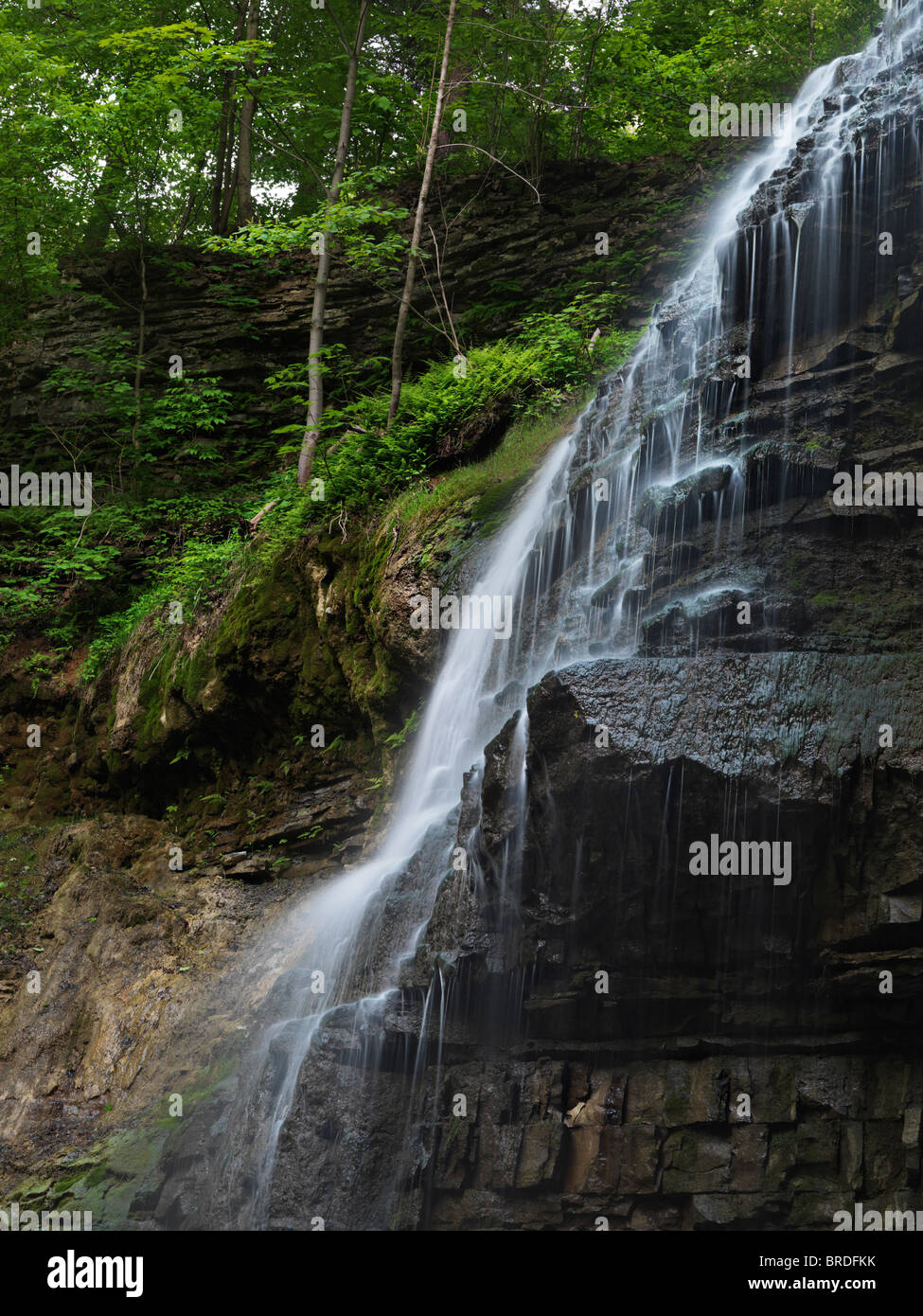 Beautiful waterfall Tiffany Falls. Hamilton Ontario Canada. Stock Photo