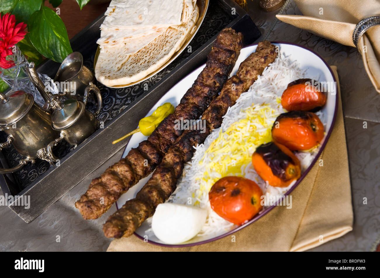 Persian Chelo Kebab Stock Photo Alamy