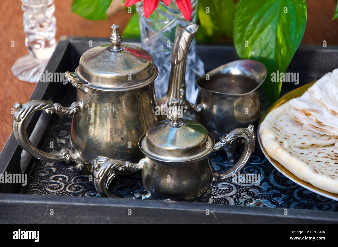 Sterling Silver Tea Service Stock Photo Alamy