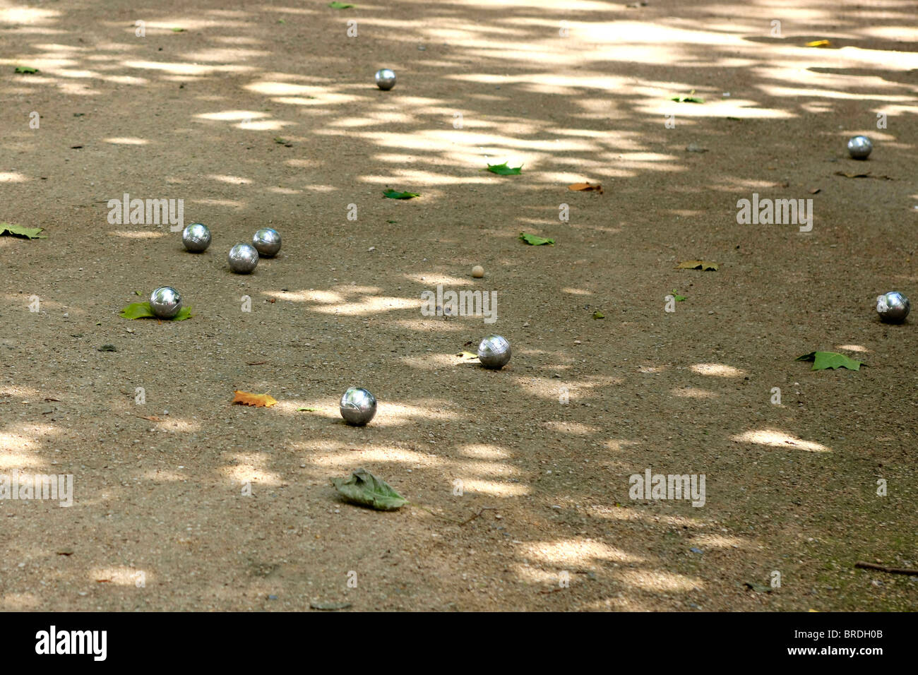 Playing Petanque with cochonnet orange color Stock Photo - Alamy