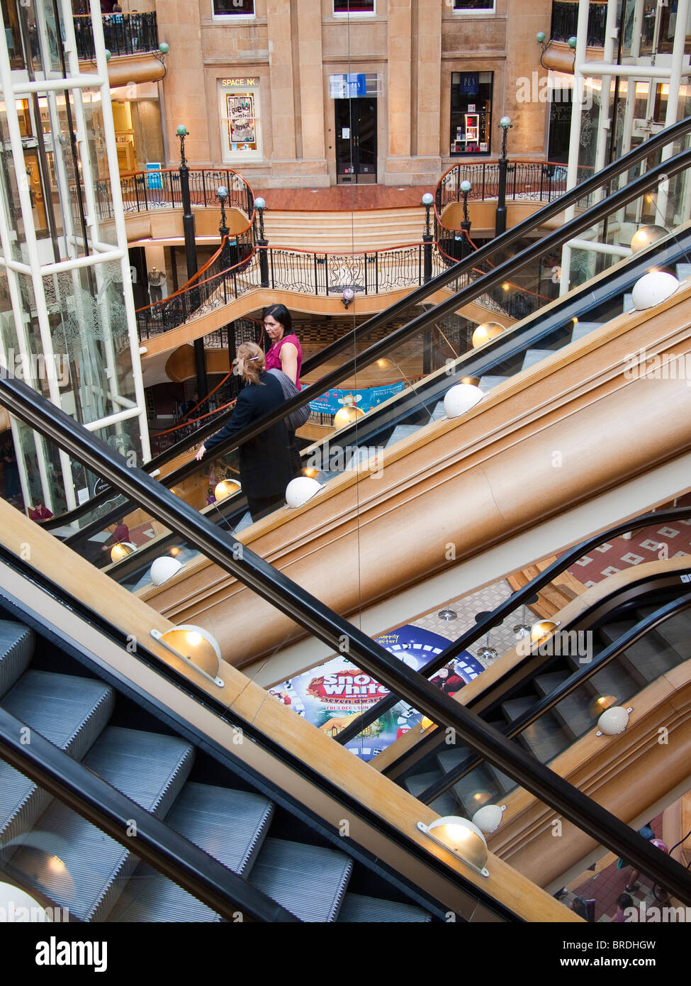 Escalators, Princes Square, Glasgow Stock Photo