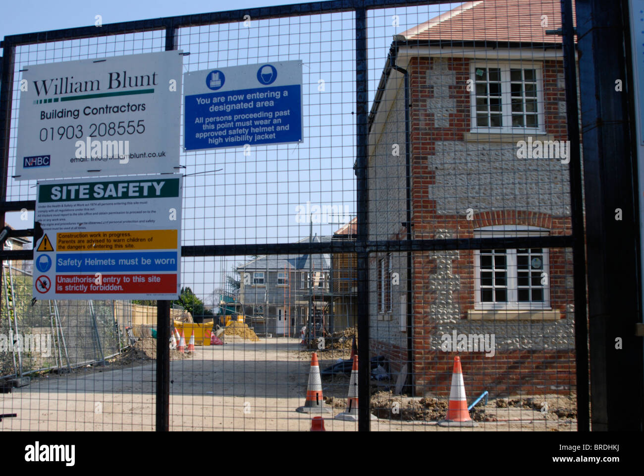 houses under construction (Ferring West Sussex conservation area Stock