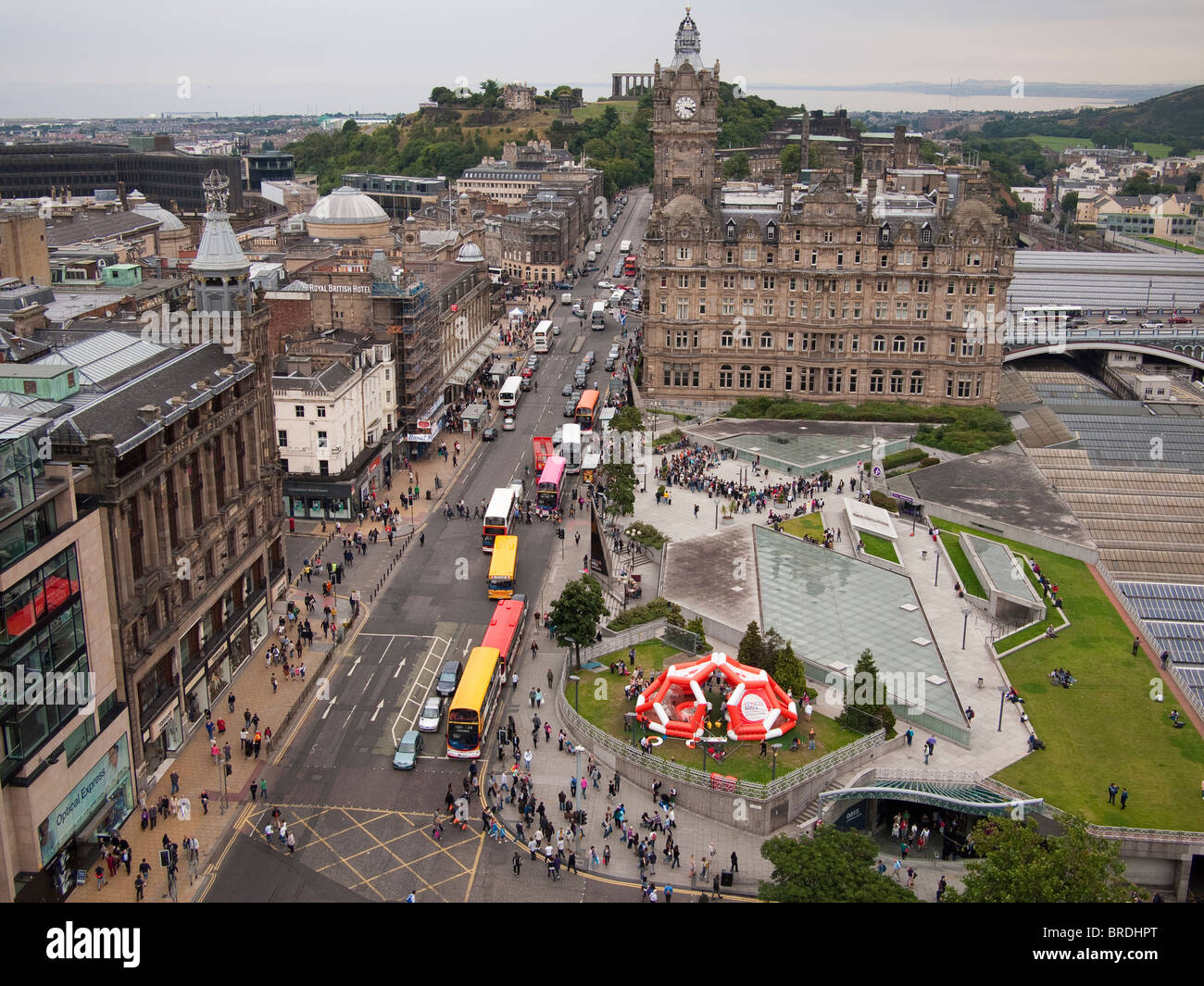 Edinburgh from the top of the Scott Monument Stock Photo