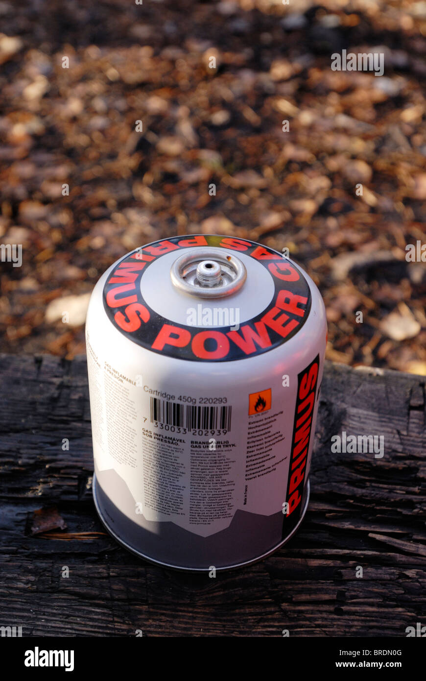 Gas cartridge for portable stove Stock Photo