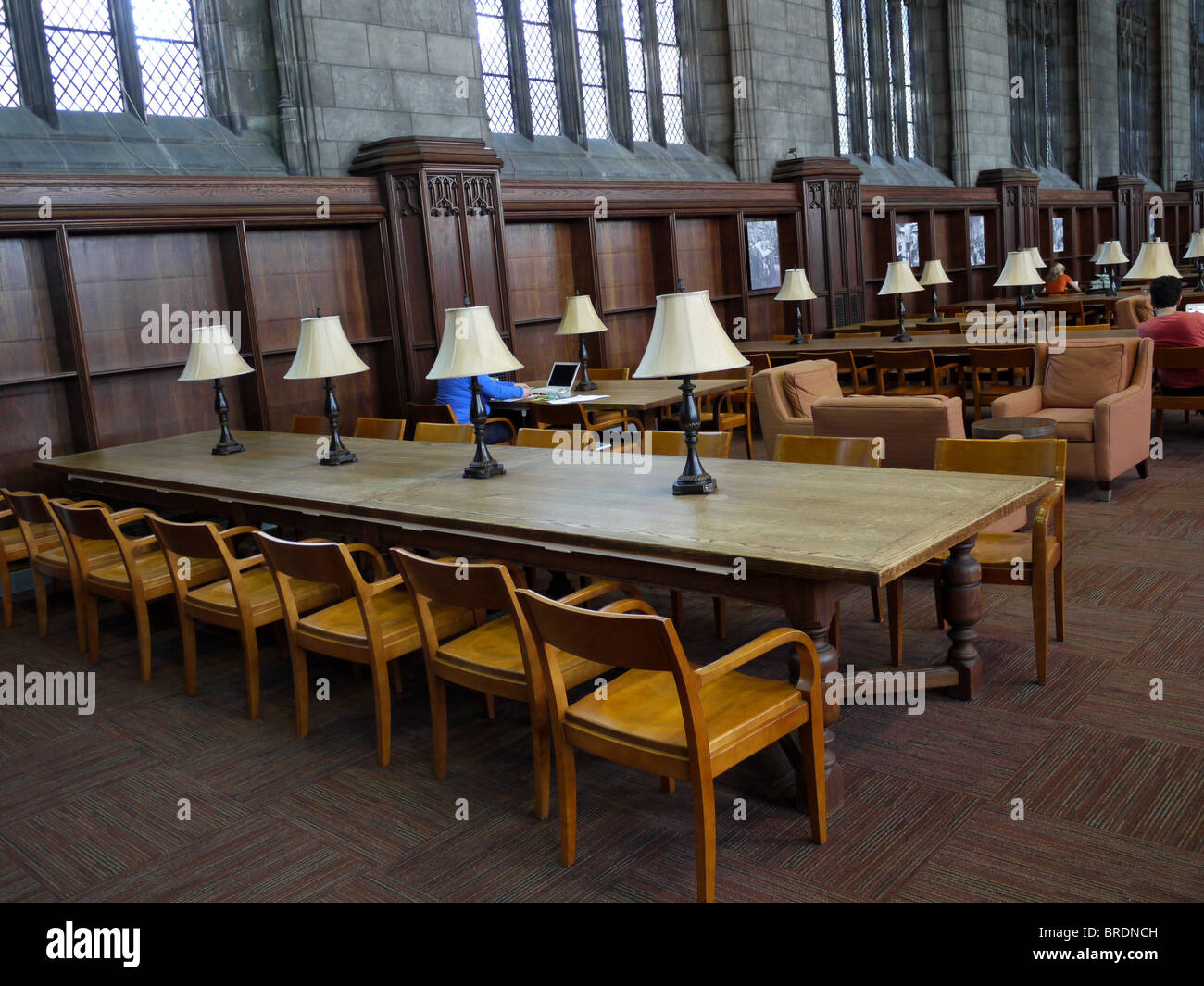 University of Chicago Library reading room Stock Photo