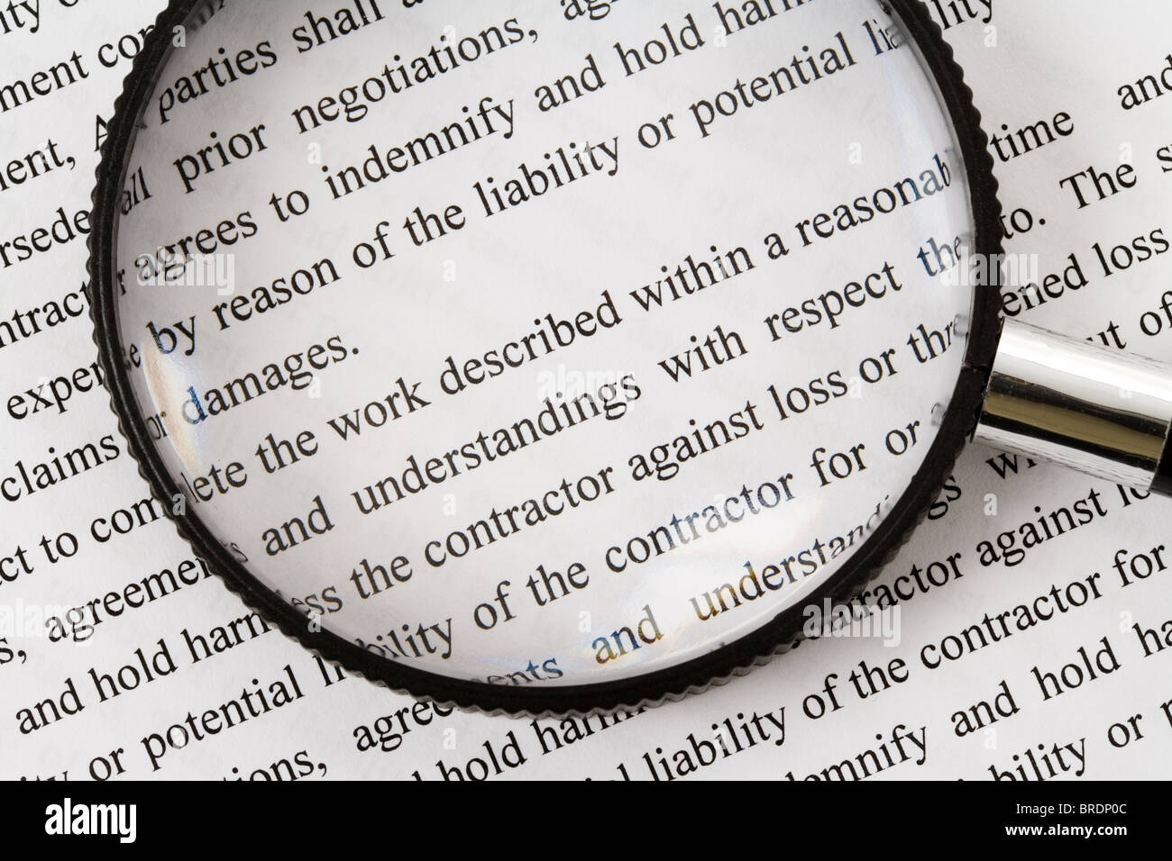 Magnifying Doc Magnifying Glass and document close up Stock Photo - Alamy