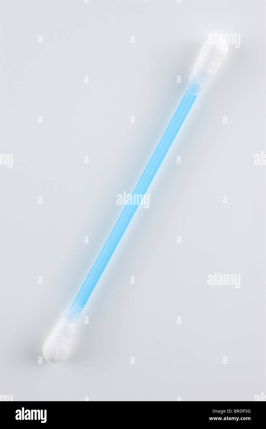 Blue plastic Qtip / cotton bud on white Stock Photo Alamy