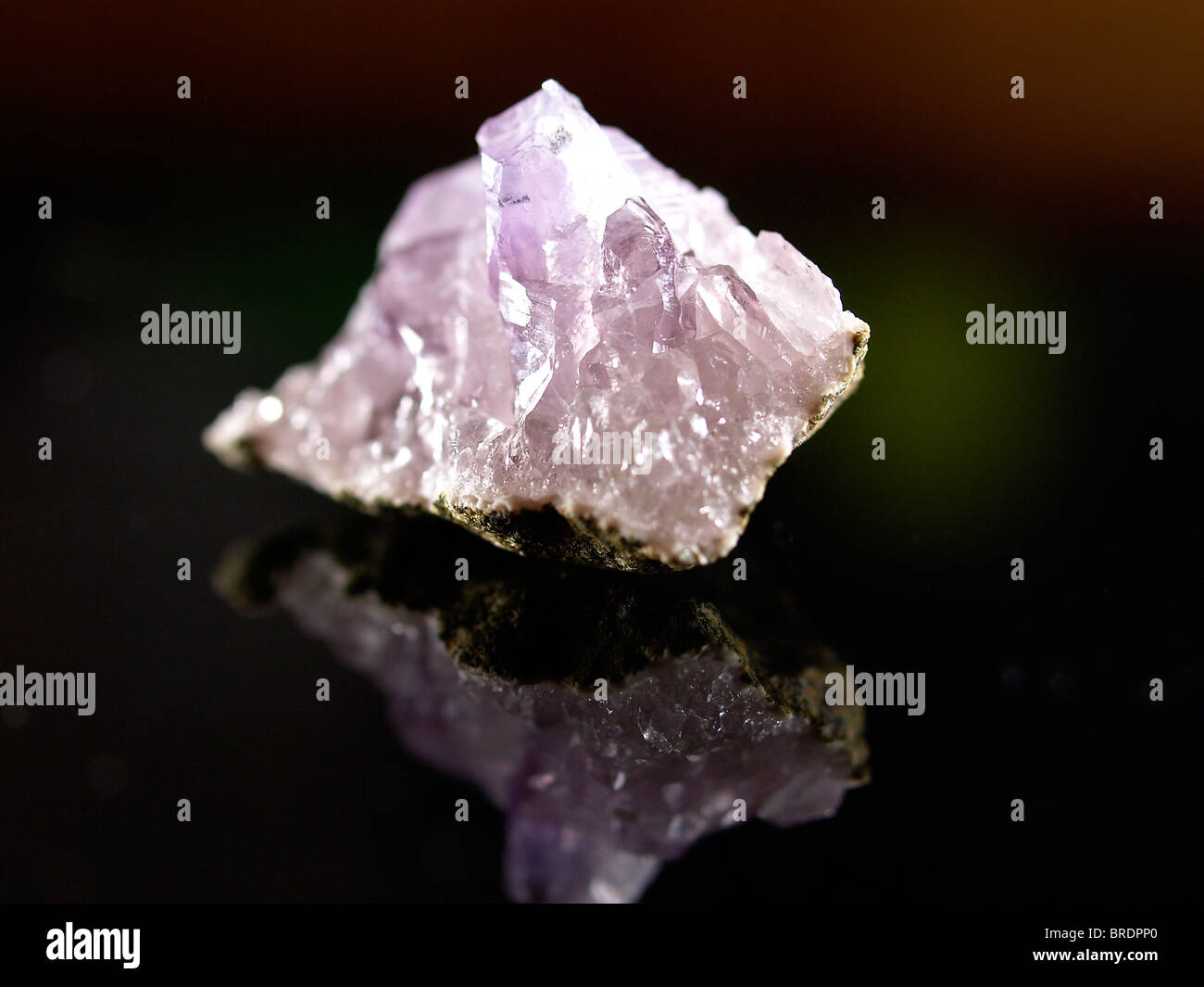 amethyst macro on a black background Stock Photo