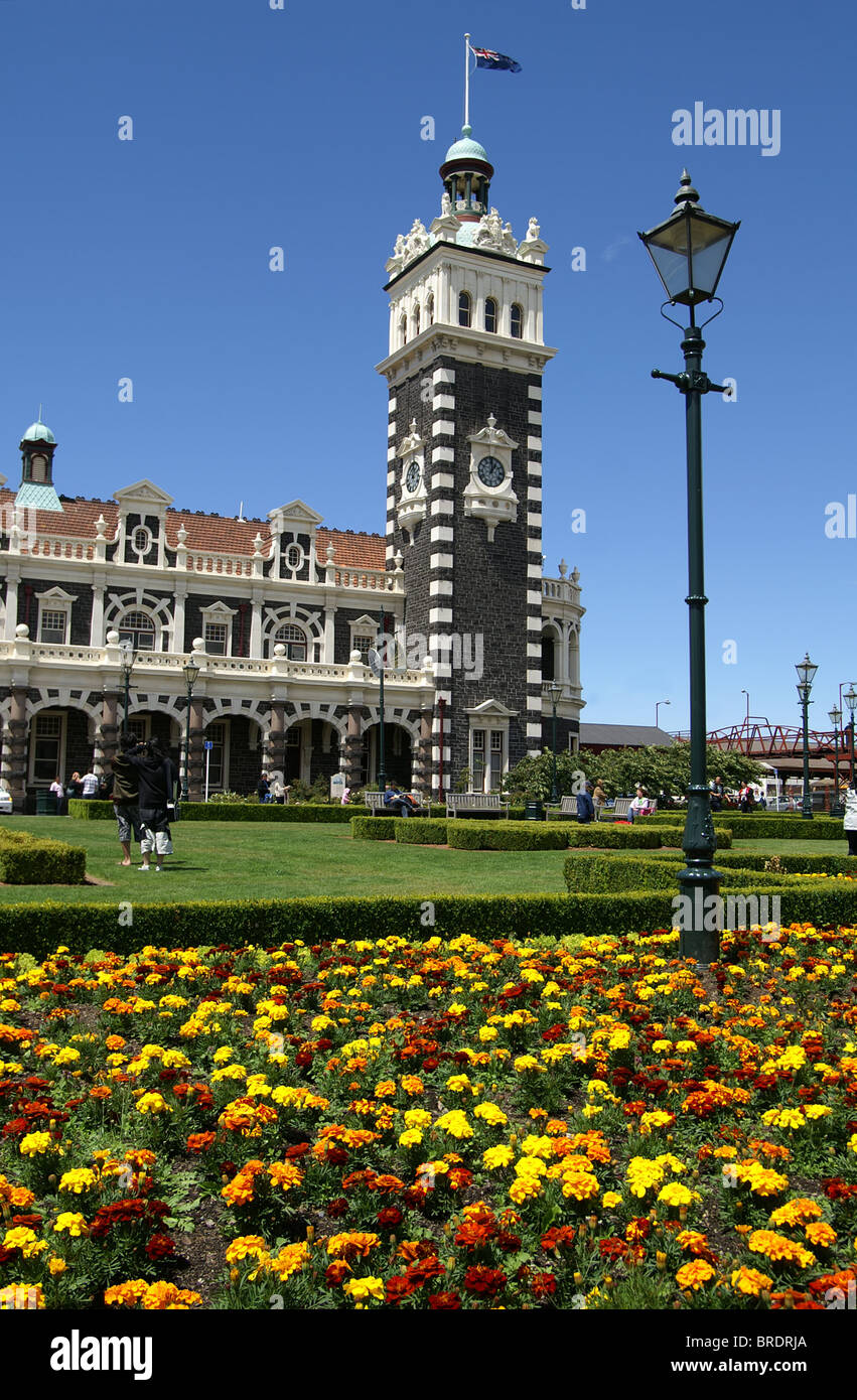 Clock tower at Dunedin Railway Station, "Gingerbread New