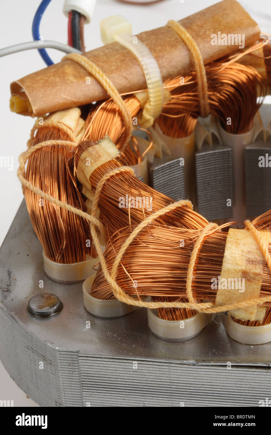 Copper Wire in Electric Motor Stock Photo Alamy