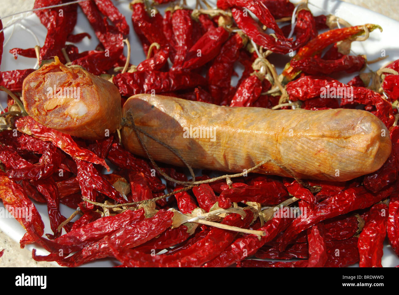 nduja. a typical spicy salami calabrese Stock Photo