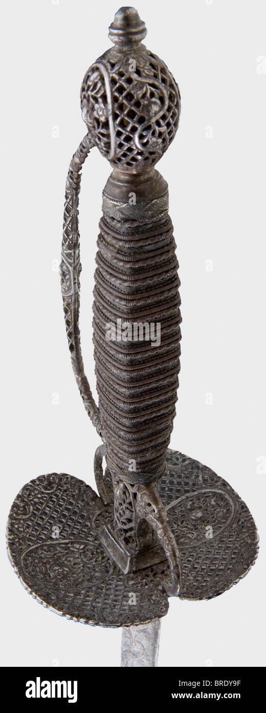 A French smallsword with chiselled hilt and scabbard, circa 1760