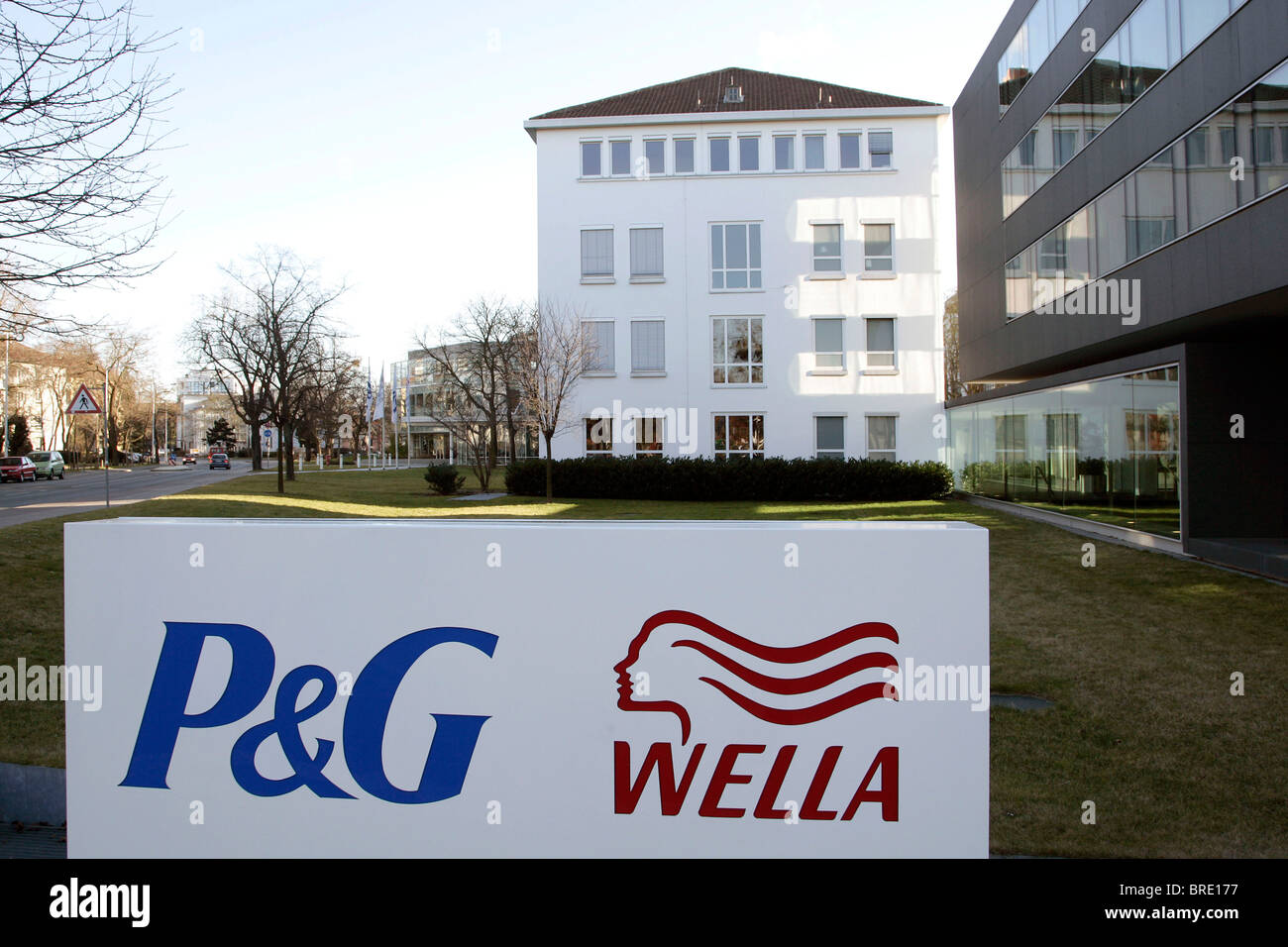 Headquarters of Wella AG, cosmetics producing subsidiary of the US company Procter and Gamble, in Darmstadt, Hesse Stock Photo
