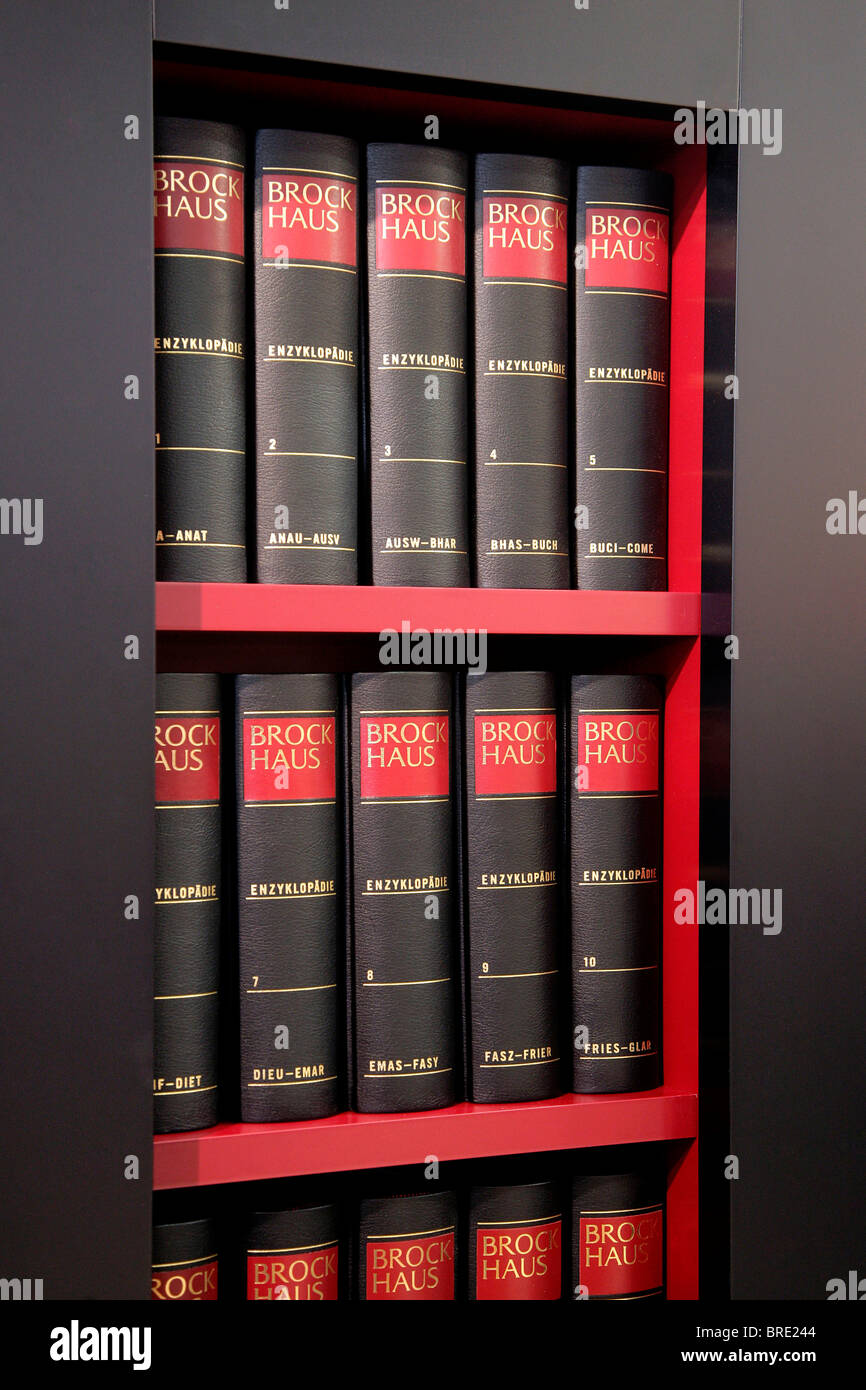 Brockhaus Lexikon, Brockhaus encyclopedia, at the Frankfurter Buchmesse 2007, Frankfurt Book Fair 2007, Frankfurt, Hesse Stock Photo