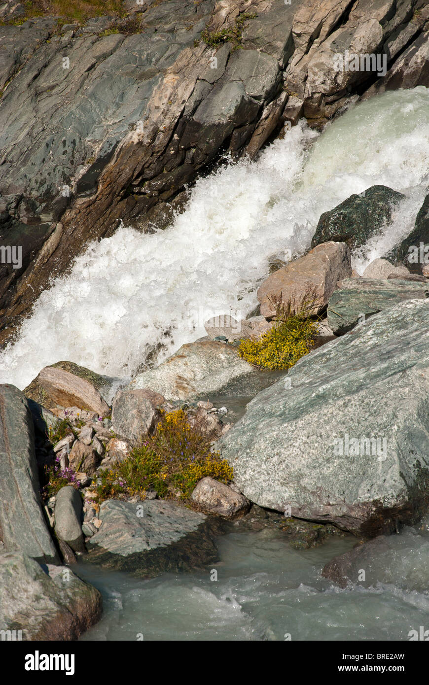 Vispa river detail - Saas Valley - Saastal - Valais - Alps - Switzerland   - Europe Stock Photo