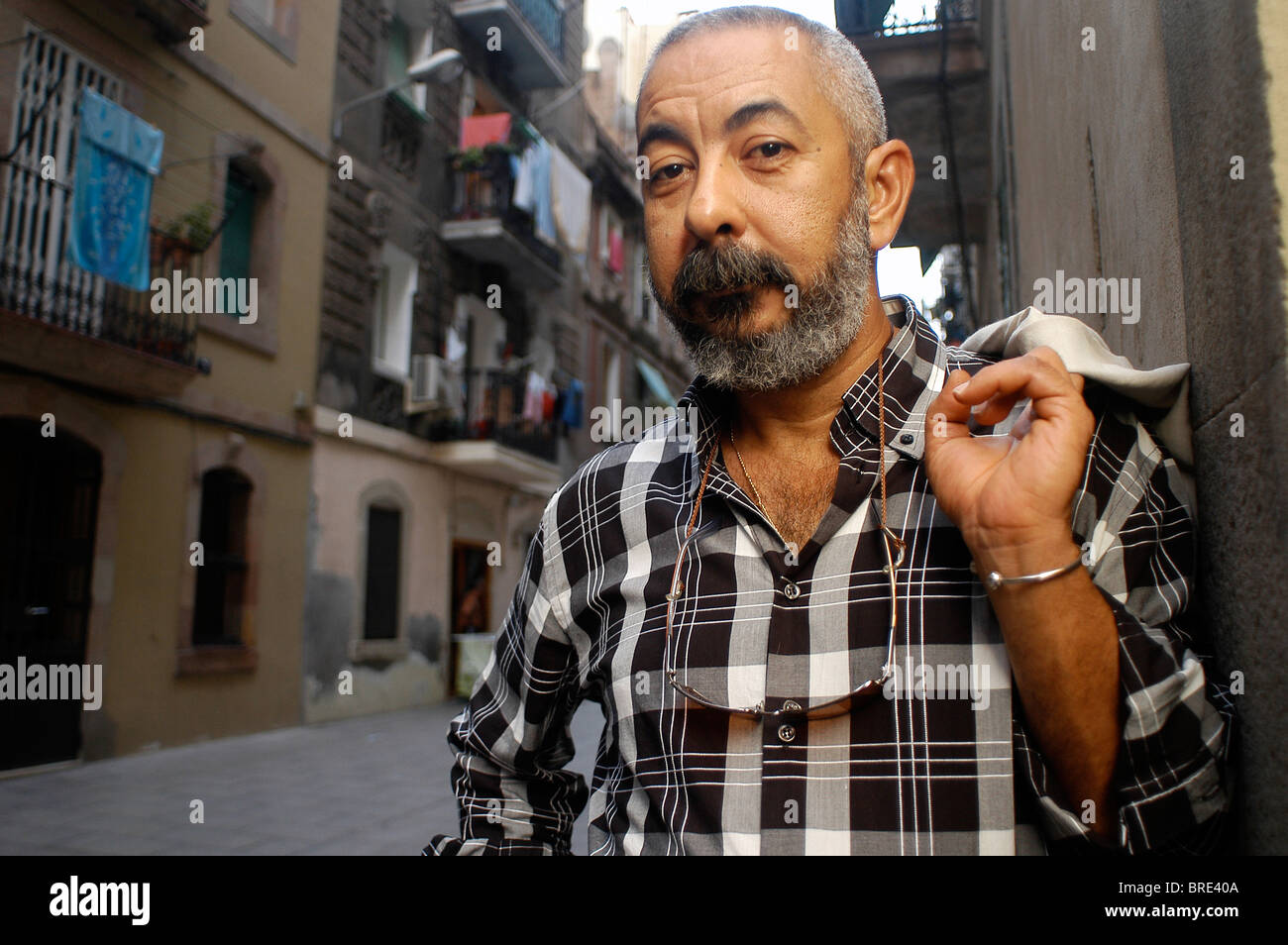 Leonardo Padura, Cuban Writer,  Barcelona, Spain. Stock Photo
