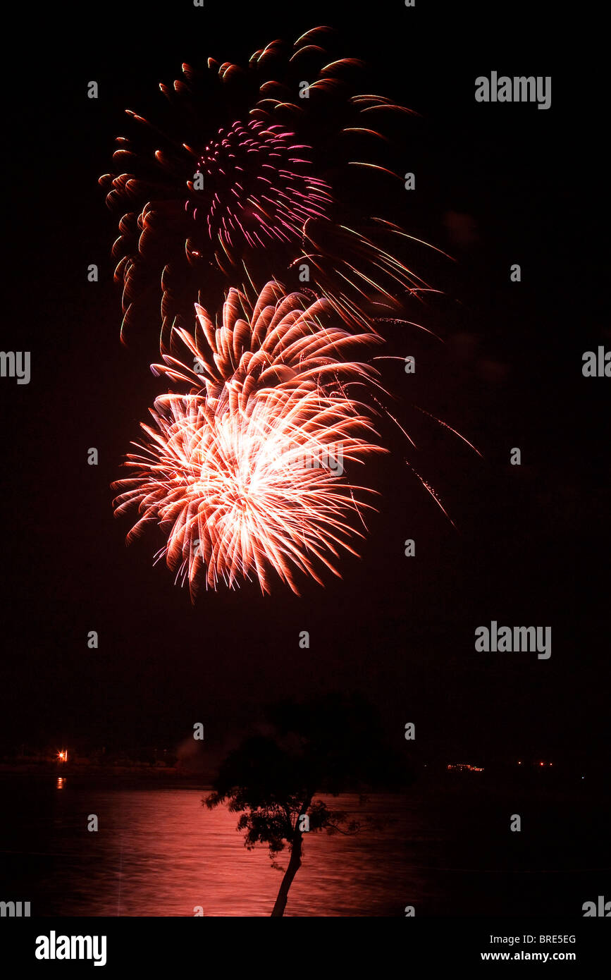 Water Festival fireworks, Cambodia Stock Photo Alamy