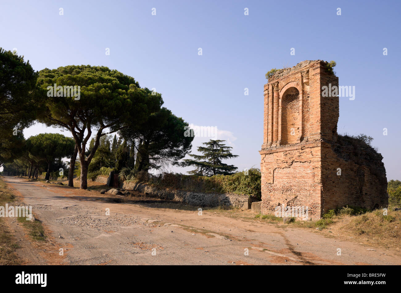 Rome, Italy, funebral monument along ancient Appian Way. Stock Photo