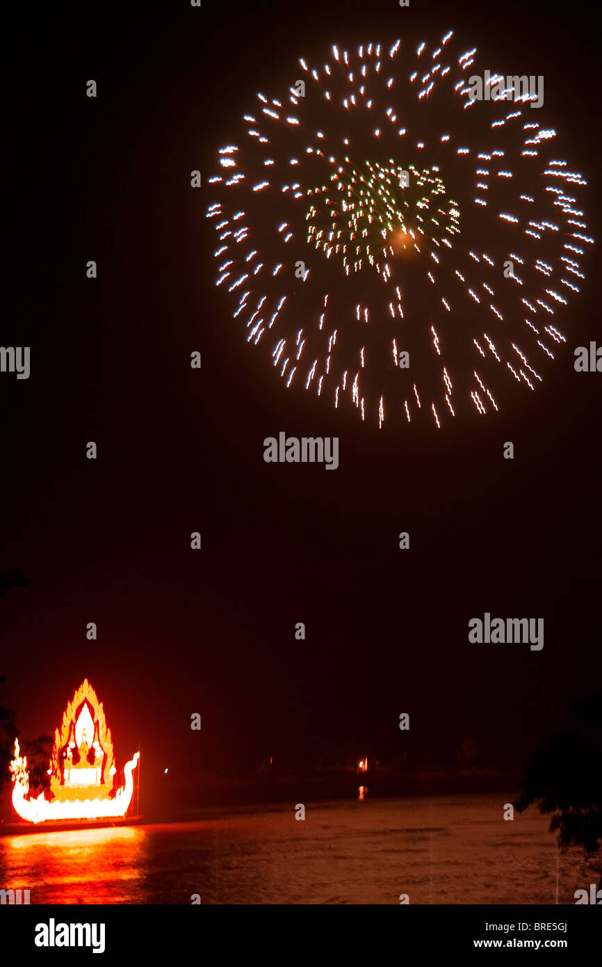 Water Festival fireworks, Cambodia Stock Photo Alamy