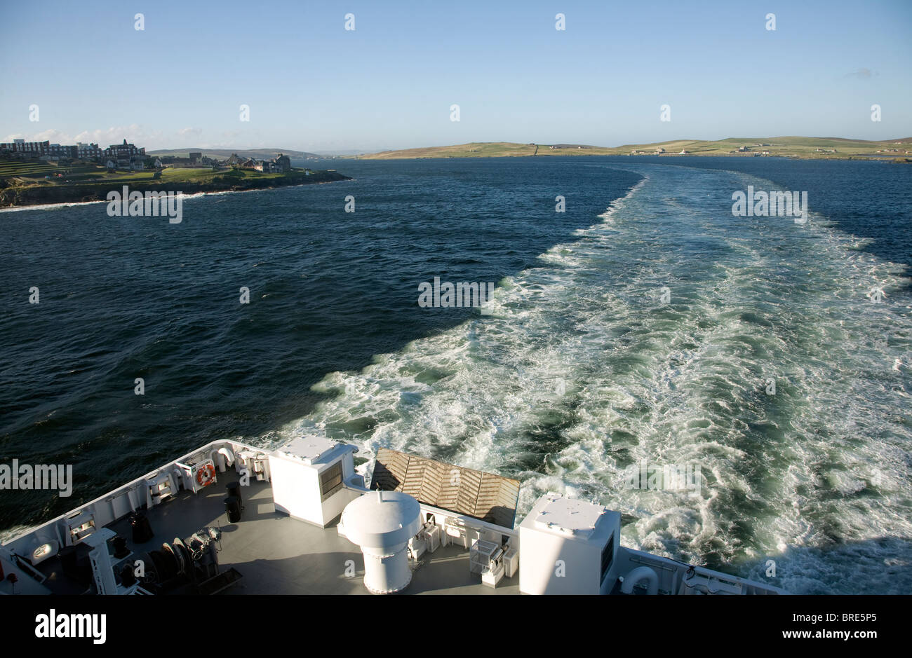 Wake of Northlink Ferry, Bressay Sound, Lerwick, Shetland Islands, Scotland Stock Photo