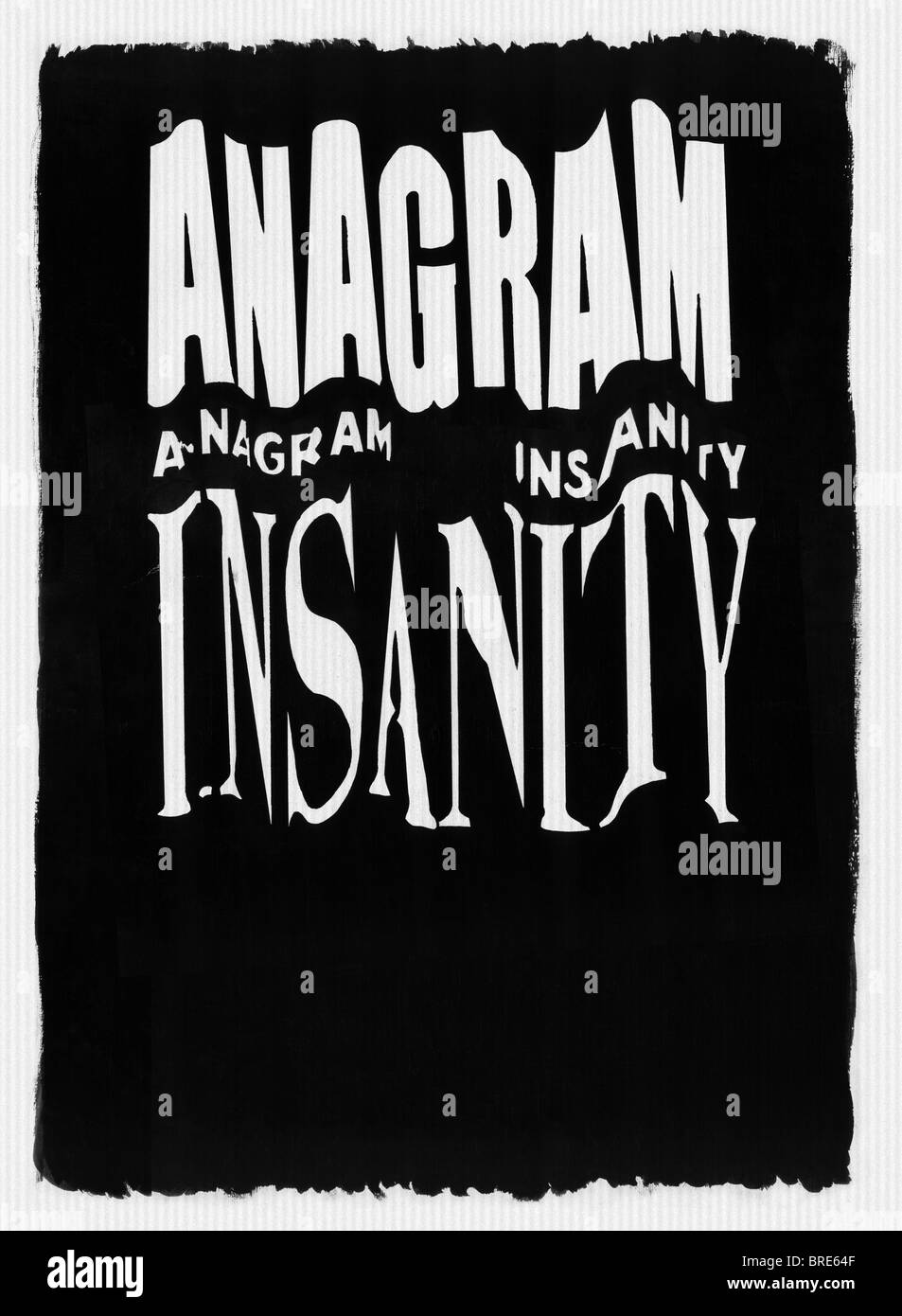 Book cover title Anagram Insanity digital illustration, of creative