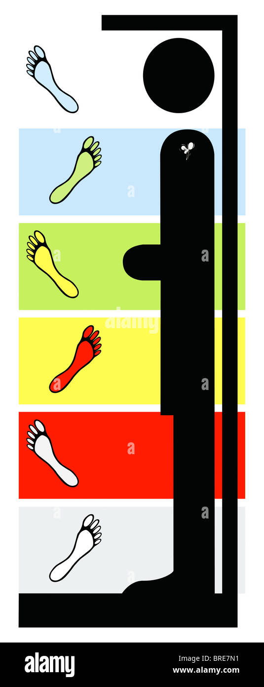 6 feet high, conceptual vector illustration, six feet and human height  measurement icon, colour and line dividers for each feet Stock Photo - Alamy