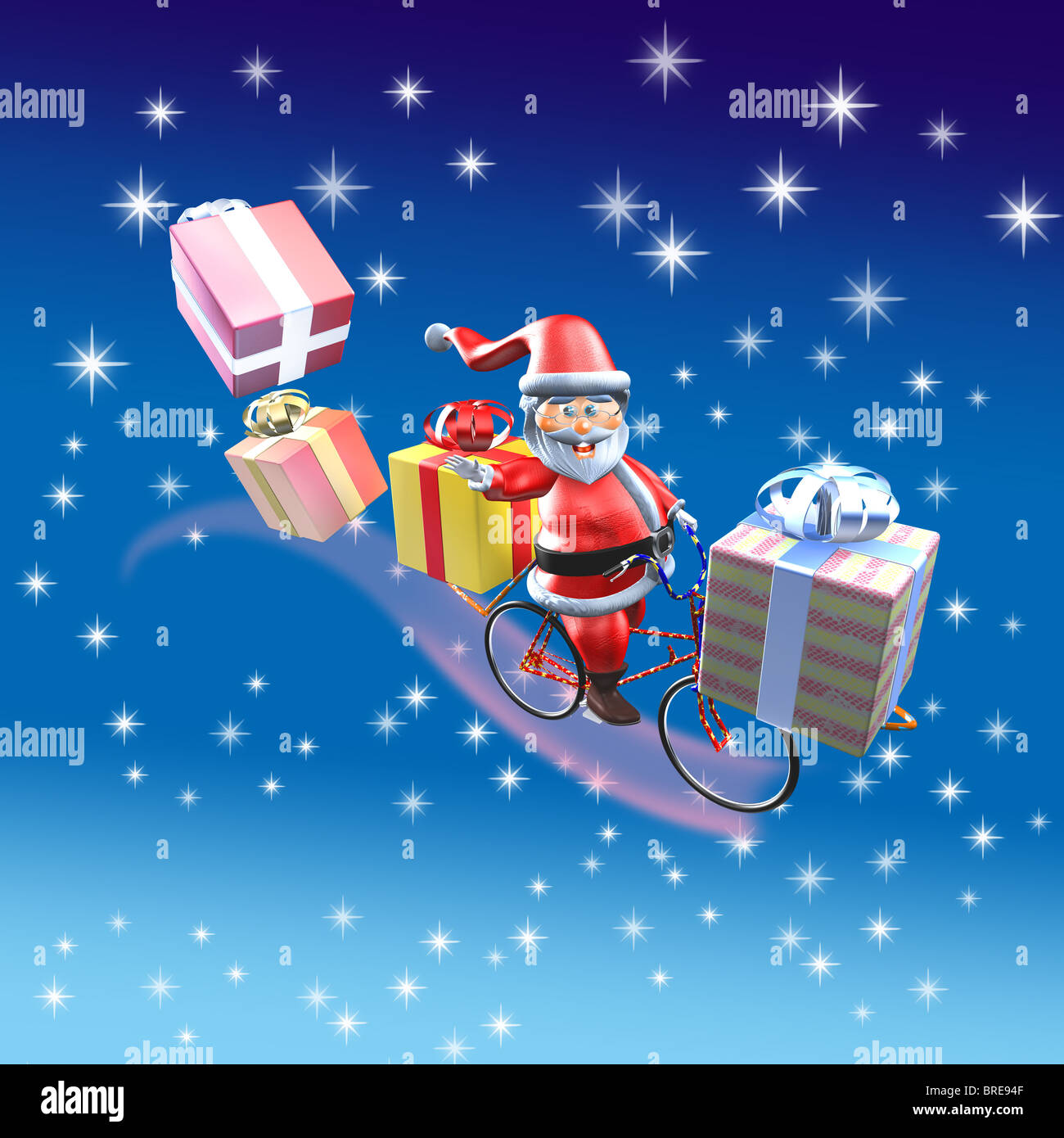 Santa Claus bike Stock Photo - Alamy