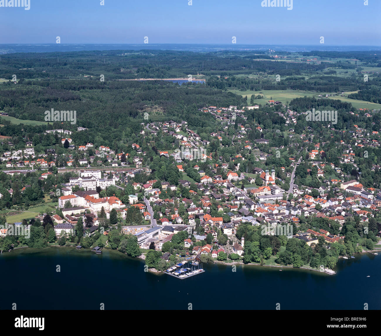 Tutzing on Lake Starnberger See, Upper Bavaria, Germany, Europe, aerial view Stock Photo Alamy