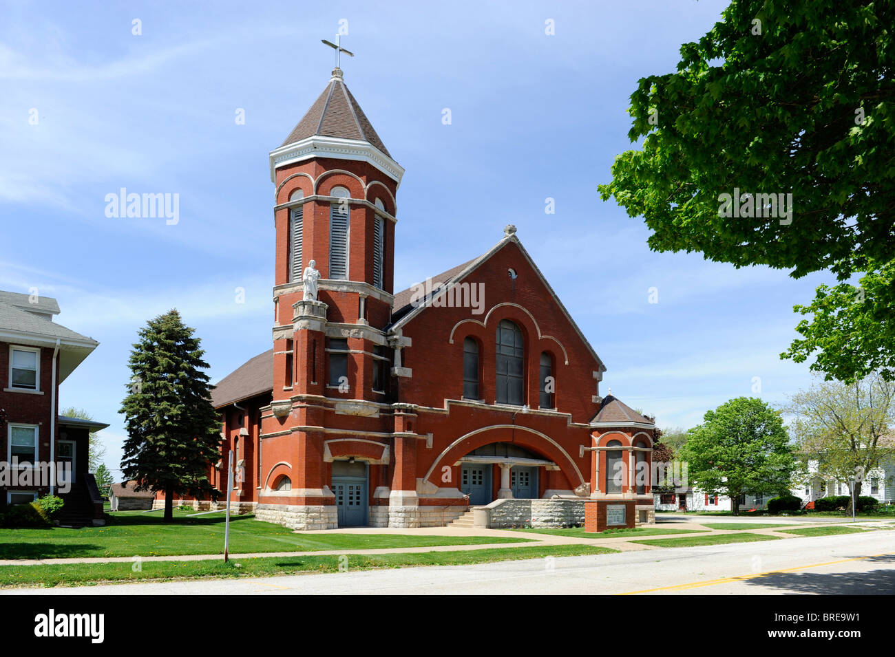 St. Paul Catholic Church along Route 66 ODell Illinois Stock Photo Alamy