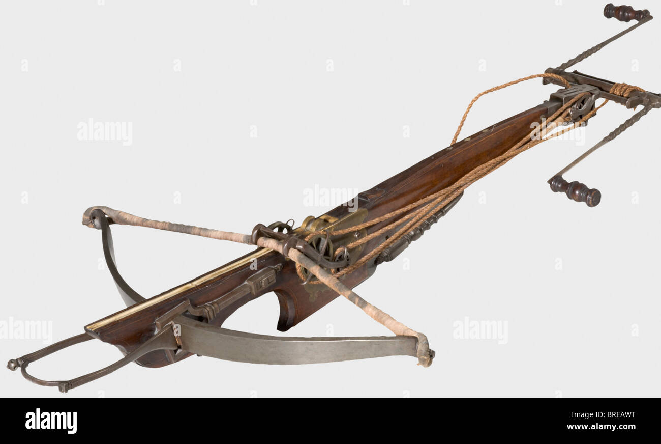 A heavy target crossbow with a Spanish windlass, Dutch/Flemish, circa