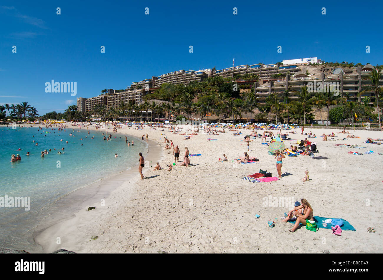 Beach of Arguineguin, Gran Canaria, Canary Islands, Spain Stock Photo