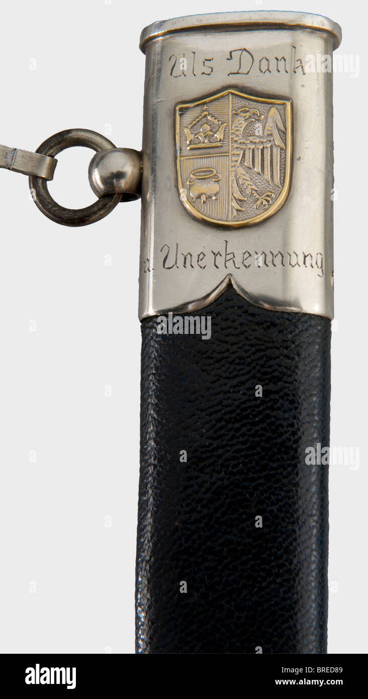 A model 1935 pilot's dagger, a presentation dagger with Damascus blade ...