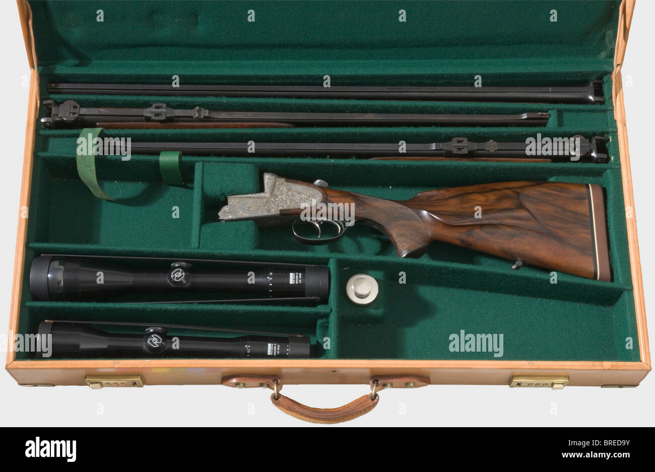 A Deluxe Over And Under Rifle With Two Spare Barrels A Kuchenreuther In Cham No 63 Over And Under Rifle In 7 X 65 R Calibre Rifle And Shotgun 16 70 And 6 5 X 57 R Over And Under
