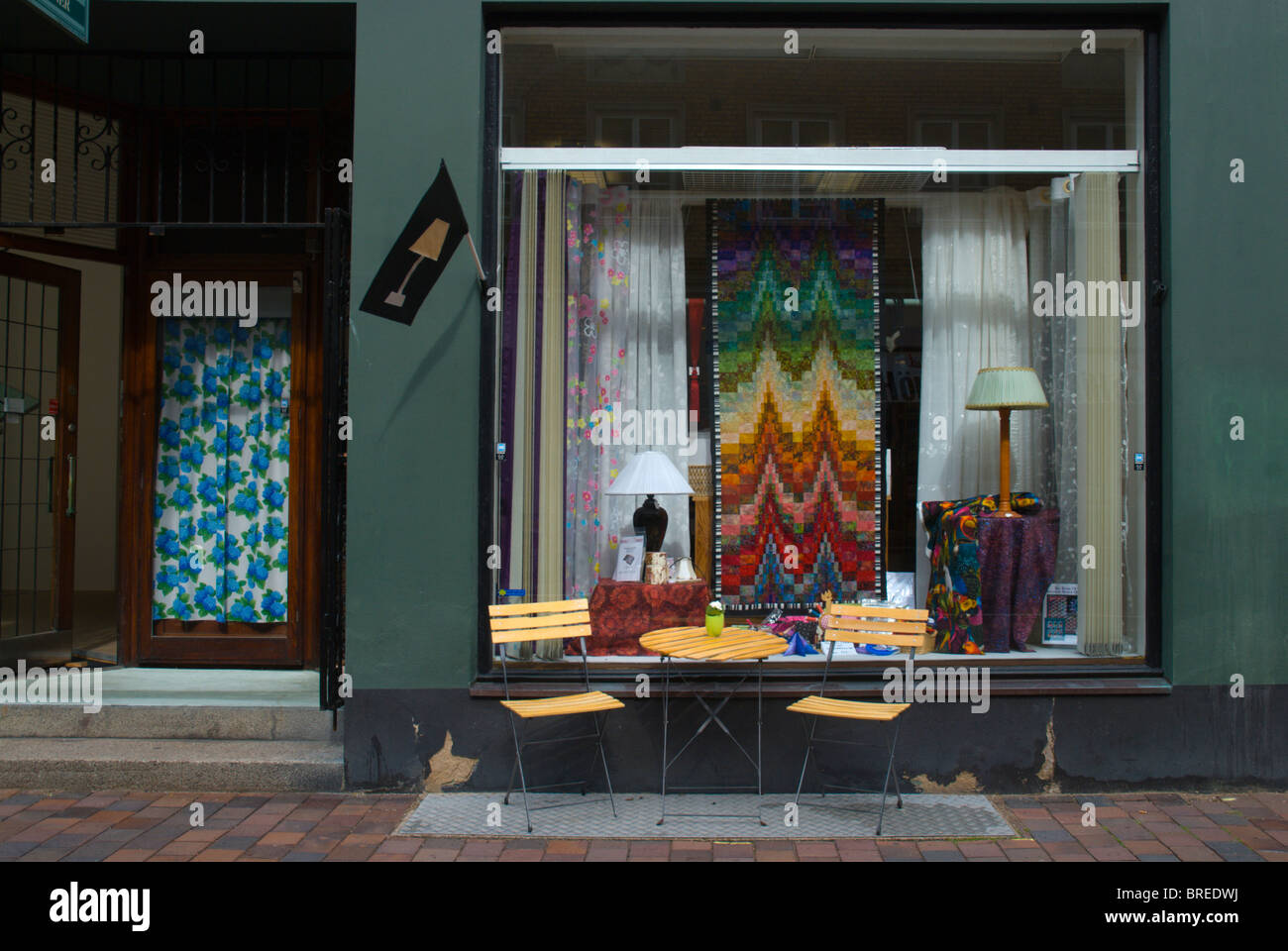 Interior decoration textile shop Helsingborg Skåne Sweden Europe Stock Photo