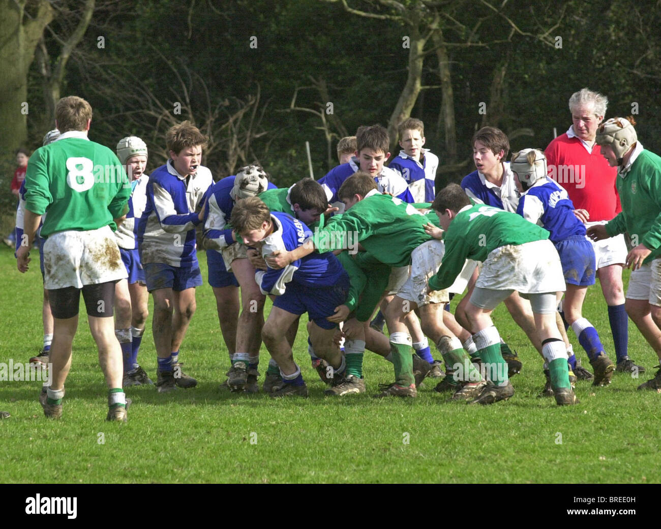 Young rugby union players in games and receiving structured training. Fitness for all