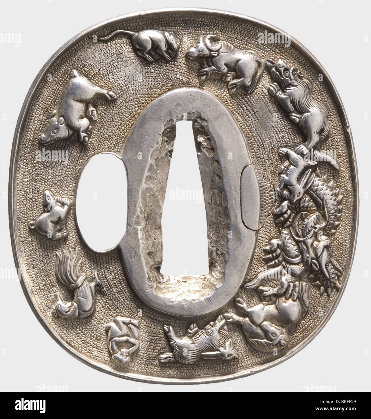 A silver tsuba, Japan, Muromachi period (ca. 1500) Ko-kinko