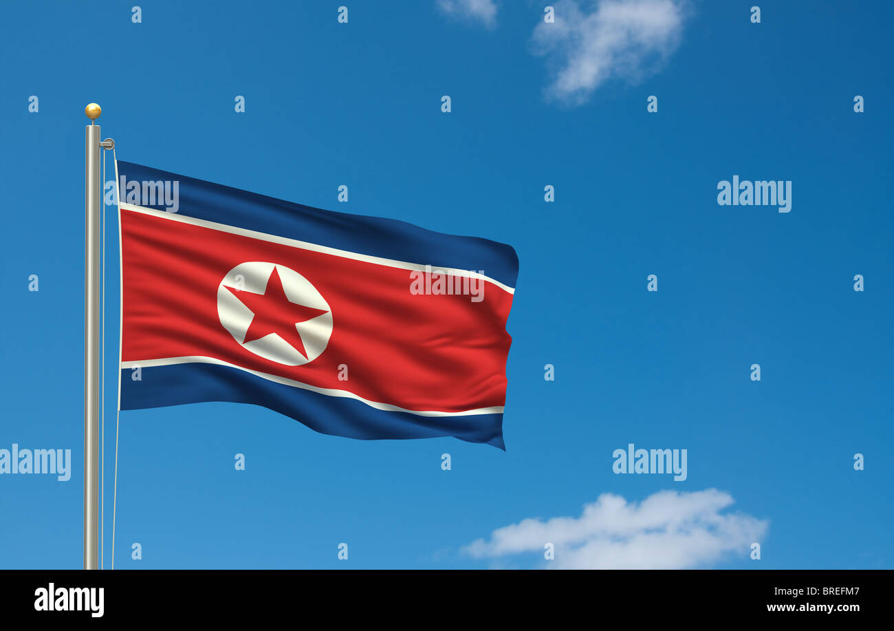Flag of Flag of North Korea Stock Photo