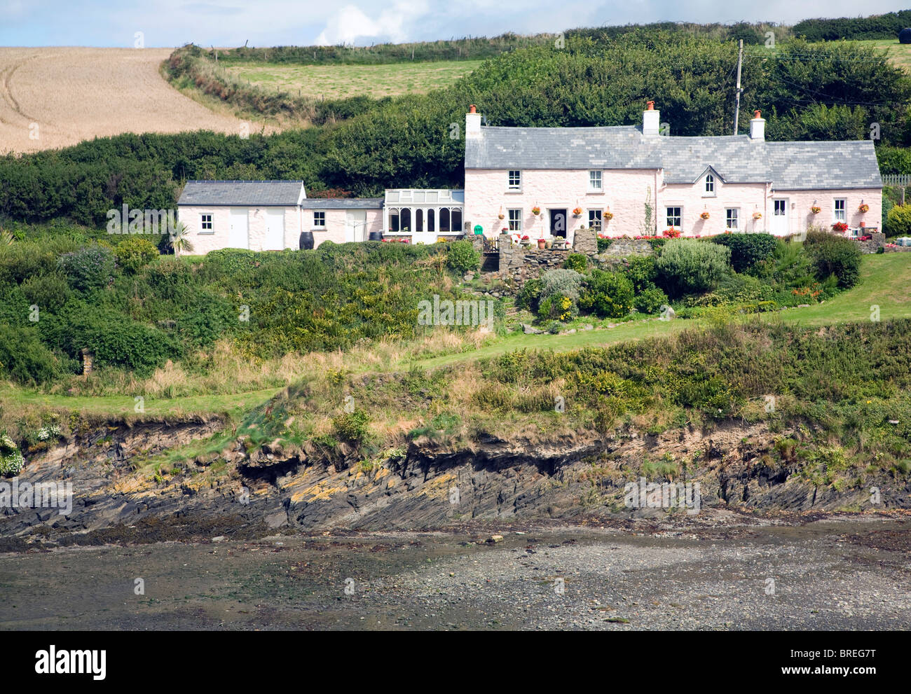 Cottages, Abercastle bay, Pembrokeshire, Wales Stock Photo Alamy