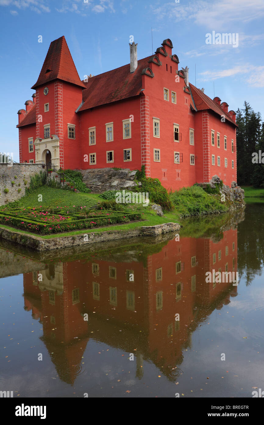Czech Republic - noted red castle Cervena lhota Stock Photo