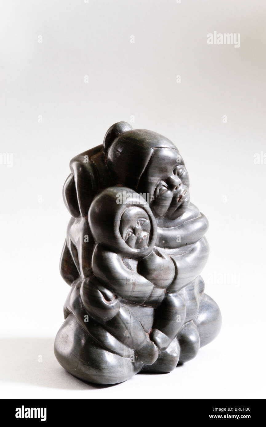 Inuit soapstone carving of a mother and child Stock Photo Alamy