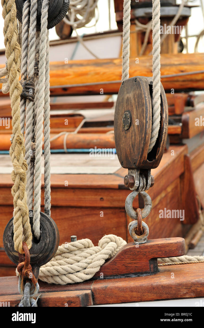 tall ship rigging Stock Photo