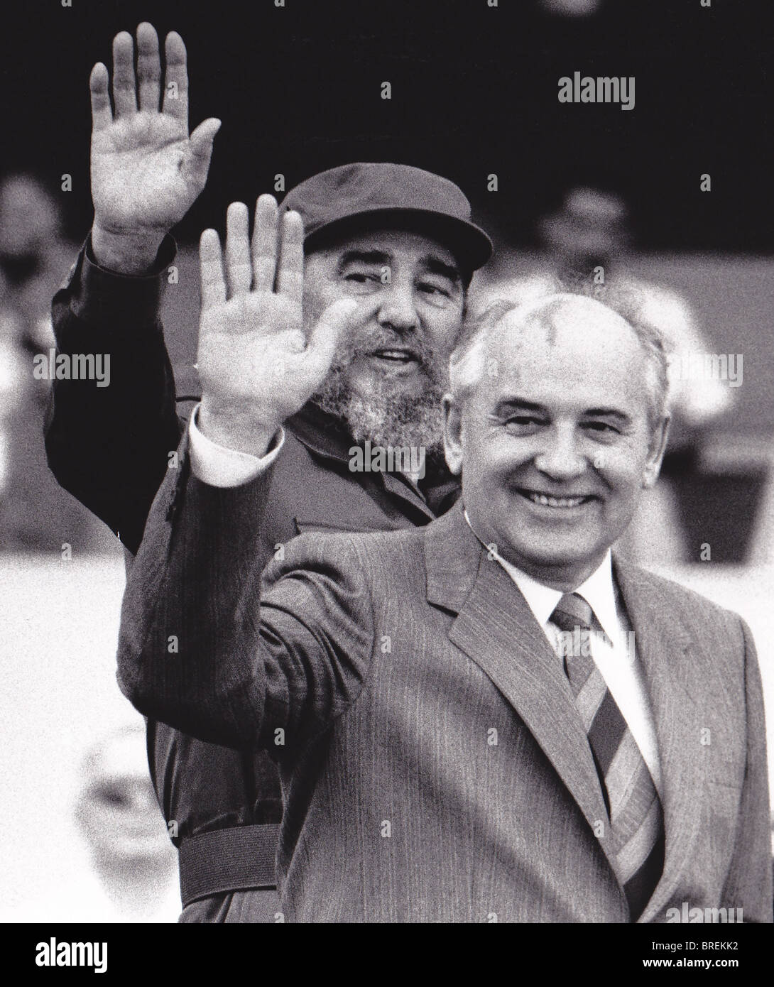 CUBA. LATE PRESIDENT FIDEL CASTRO AND EX PREMIER GORBACHEV IN  HAVANA IN 1989 BEFORE COLLAPSE OF SOVIET UNION Stock Photo