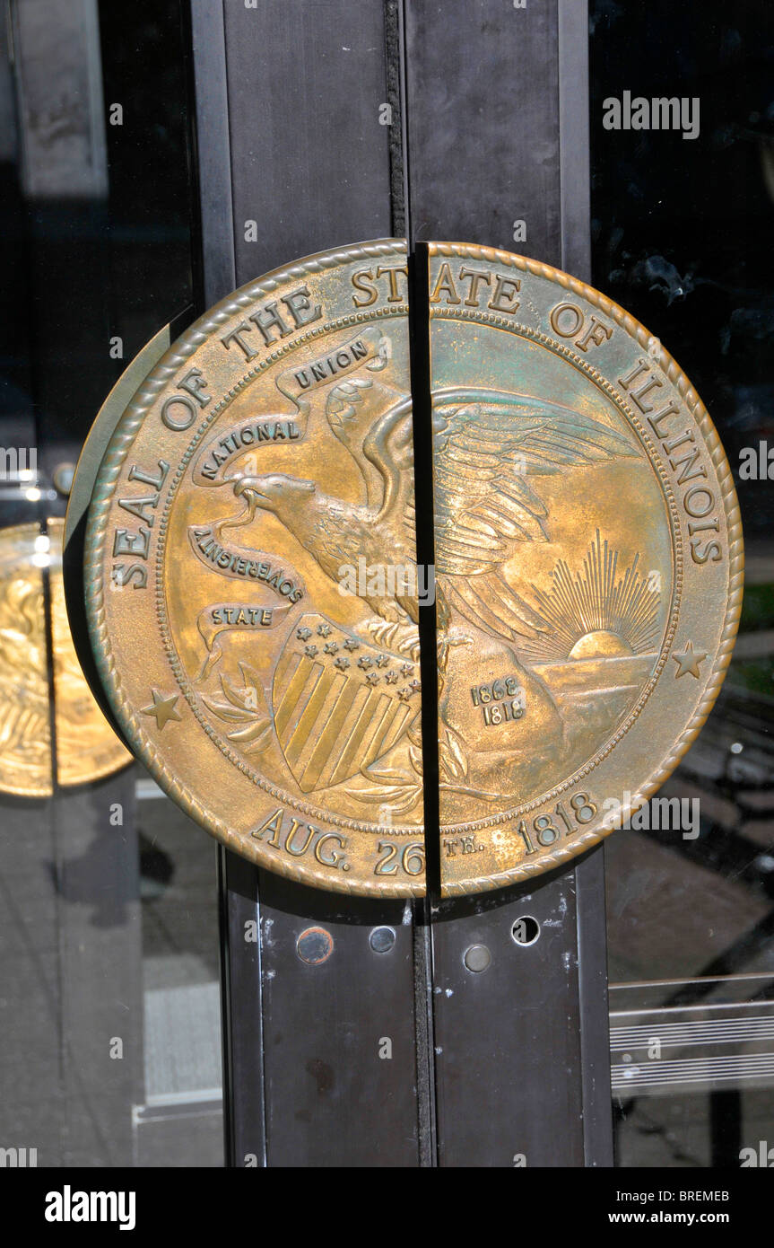 Seal of State of Illinois at Capitol Building Springfield Stock Photo