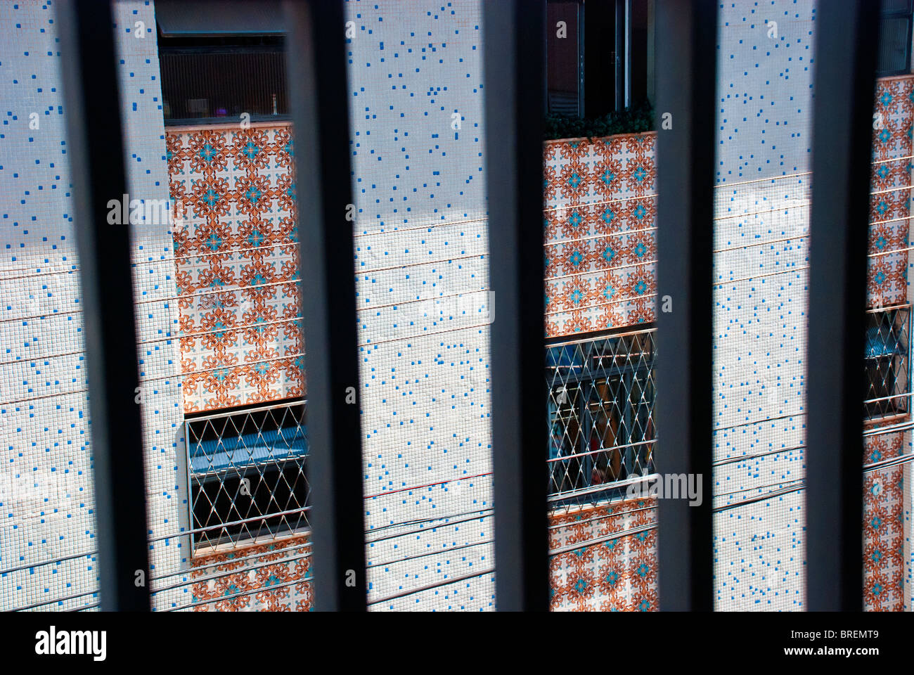Condo Building in Brazil ceramic tiles Stock Photo