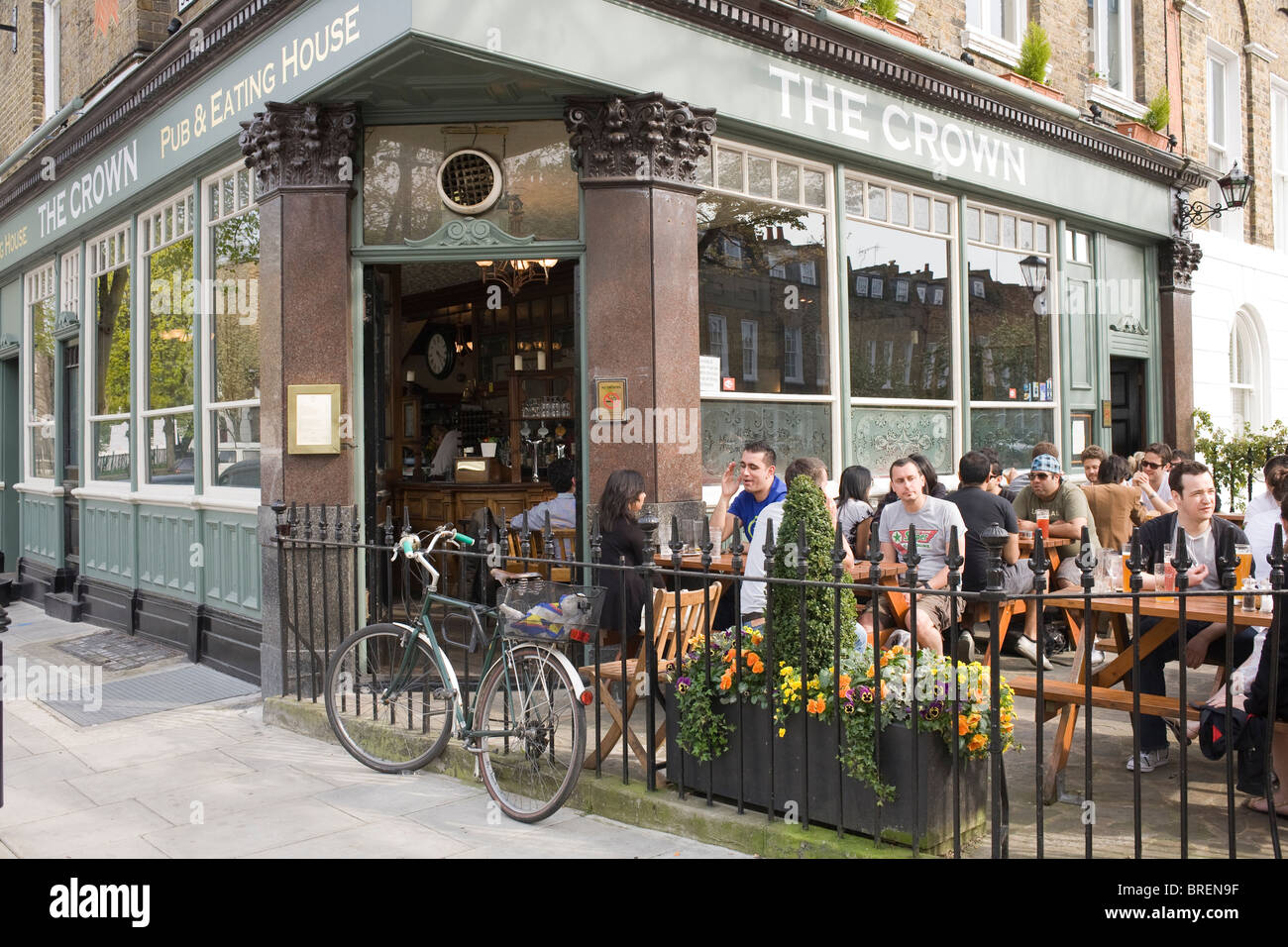 The Crown a popular pub for beer and food in Islington London Stock