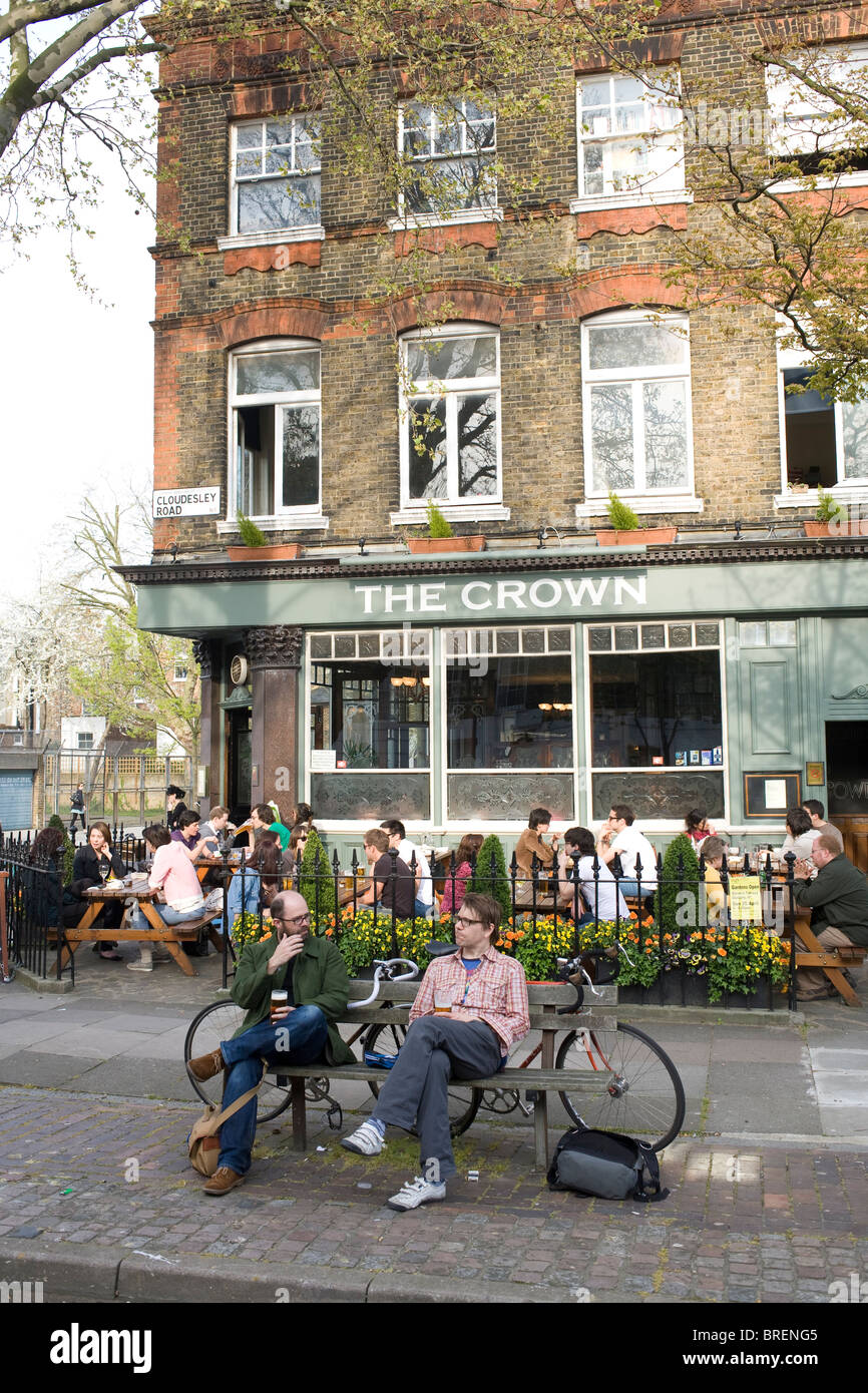 The Crown  a popular pub for beer and food in Islington London Stock Photo