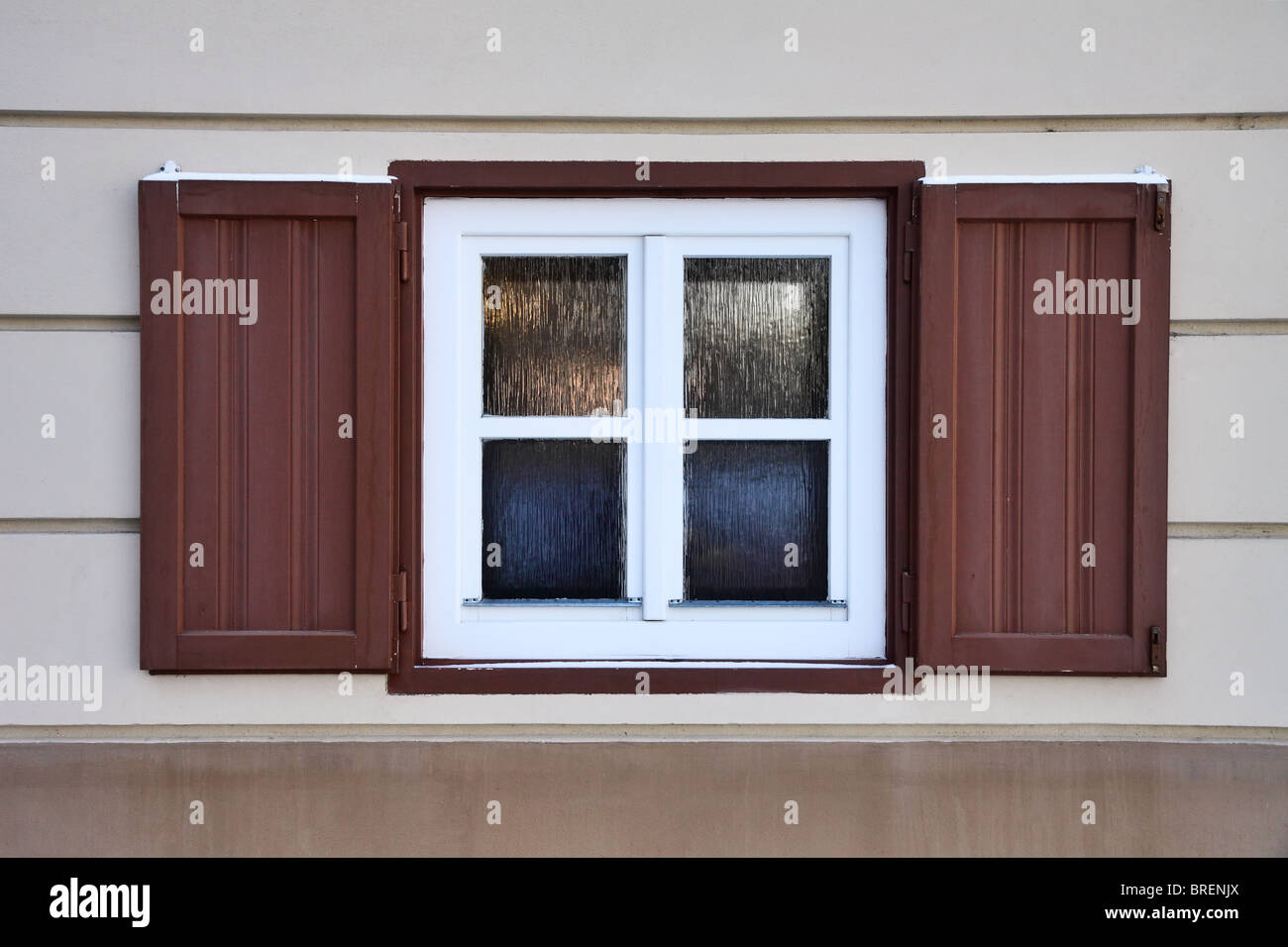 closeup single wood old window in winter Stock Photo Alamy