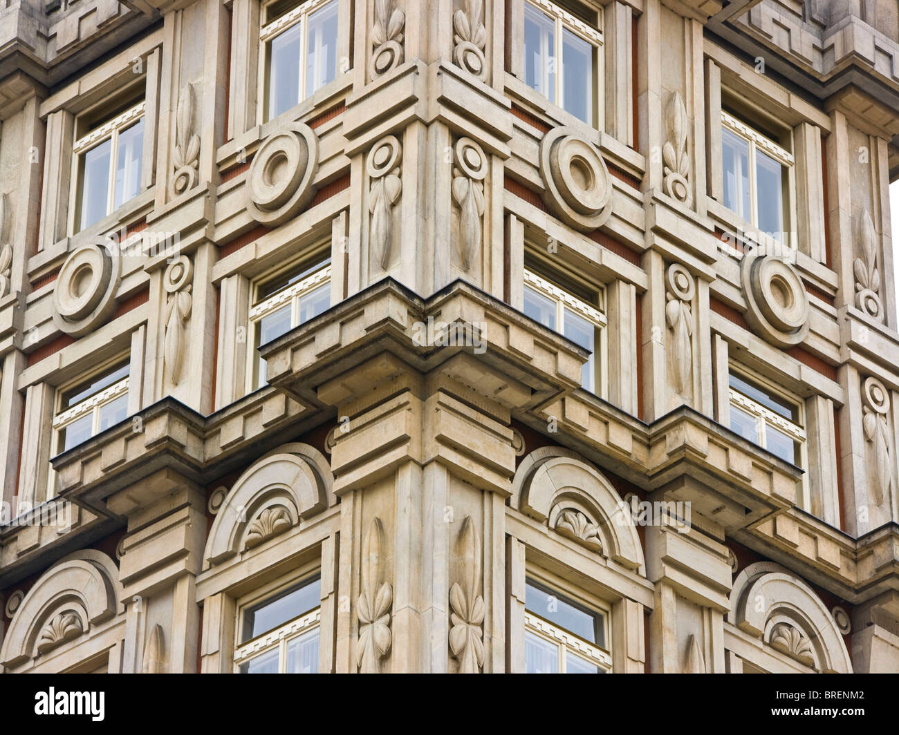 Corner view of Cubist Adria Palace building Prague Czech Republic eastern Europe Stock Photo